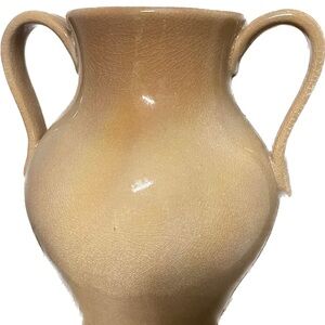 Pottery Barn Umbria Collection Glazed Urn, Neutral Glazed 11 Inches